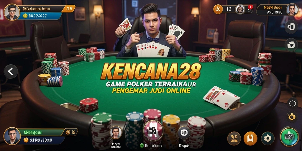 Screenshot KENCANA28 menampilkan momen seru bermain Poker.