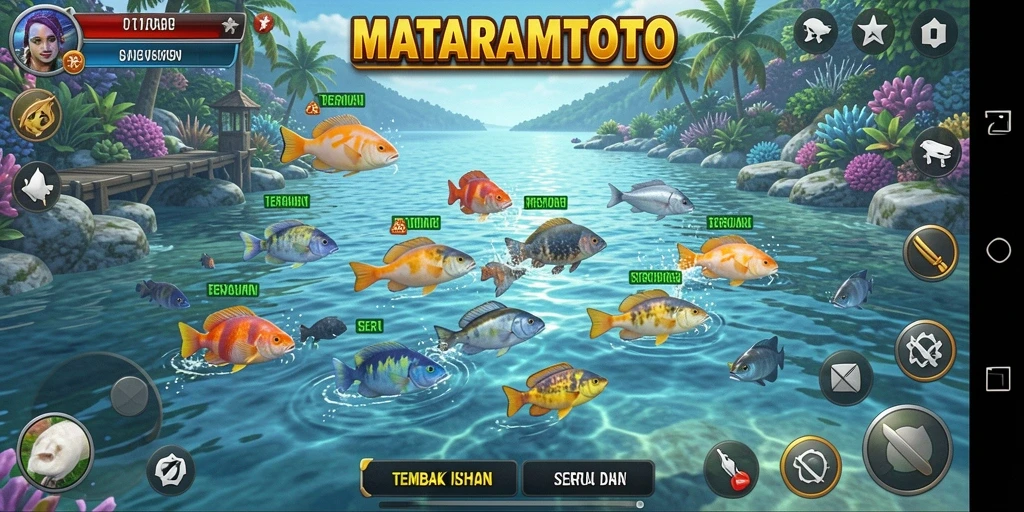 Tampilan gameplay seru saat menembak ikan di MATARAMTOTO.