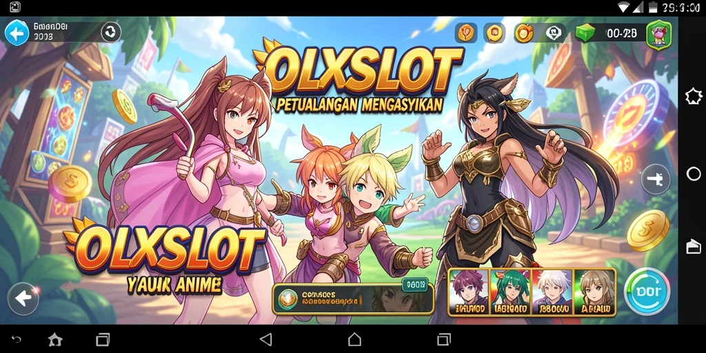 Tampilan gameplay seru dan menarik dari OLXSLOT dengan karakter Anime.