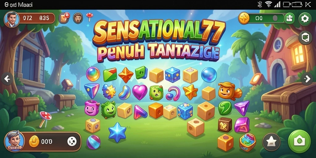 Tampilan gameplay SENSATIONAL77 yang menarik dan penuh warna.