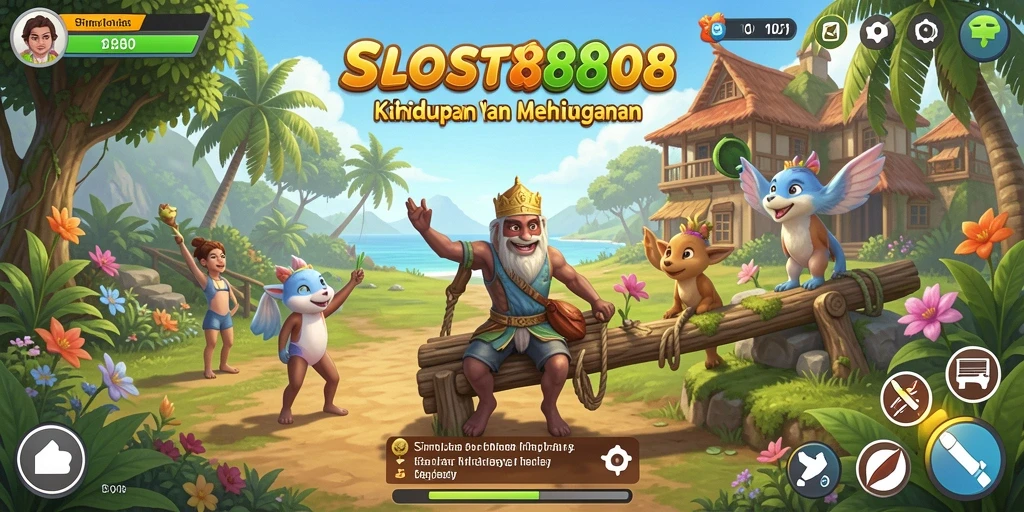 Tampilan gameplay menarik dari SLOST8808 yang penuh warna.