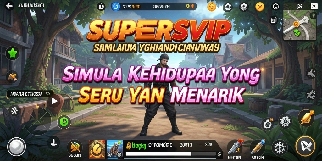 Tampilan gameplay menarik dari SUPERSVIP menunjukkan interaksi sosial dan aktivitas sehari-hari.