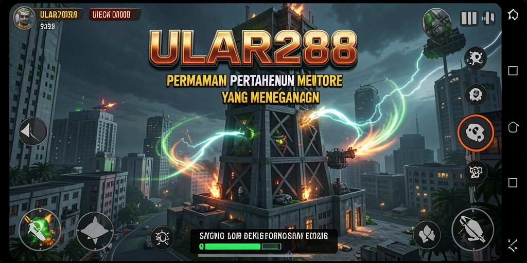 Gambaran gameplay seru ULAR288 dengan pertahanan menara yang strategis.