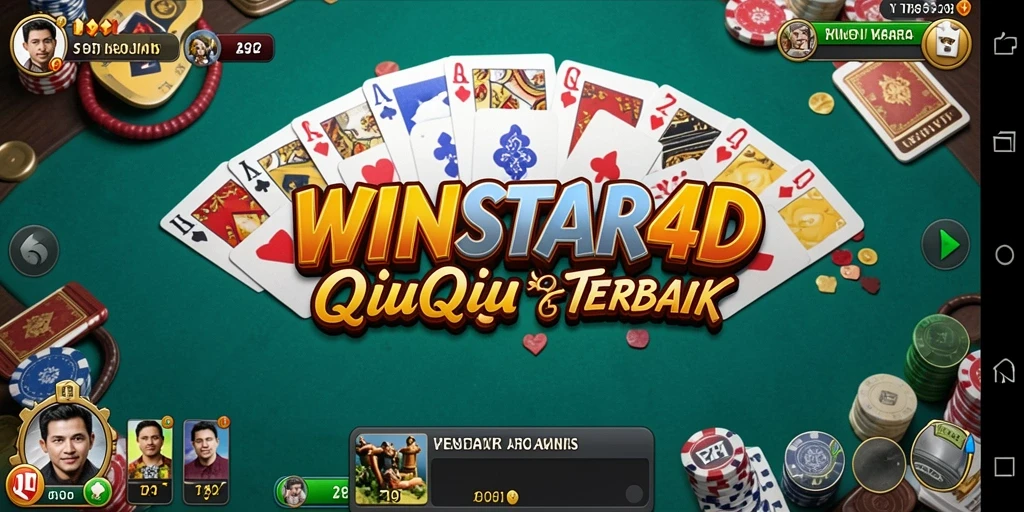Tampilan gameplay seru WINSTAR4D dengan kartu QiuQiu.